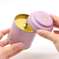 Boîte en métal ronde personnalisée pour bougies, thé, sucre ou café, avec double couvercle hermétique, emballage métallique vide sur mesure