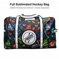 Sac d'équipement de hockey sur glace personnalisé, entièrement sublimé, sac de hockey sur gazon, 100% polyester, logo d'équipe personnalisé pour les joueurs