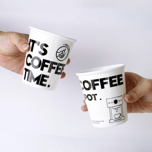 Custom Plain White Coffee Mug with logo Reusable Ceramic Milk Tea Cup Without Handle - Product Image 1