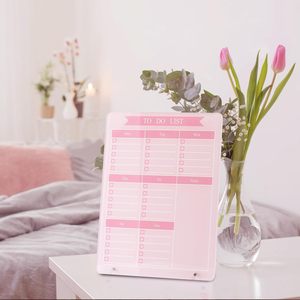 Tablero de borrado en seco personalizado para escritorio, calendario de escritorio acrílico, tablero planificador de lista de tareas con soporte, tablero blanco de borrado en seco rosa - Product Image 4