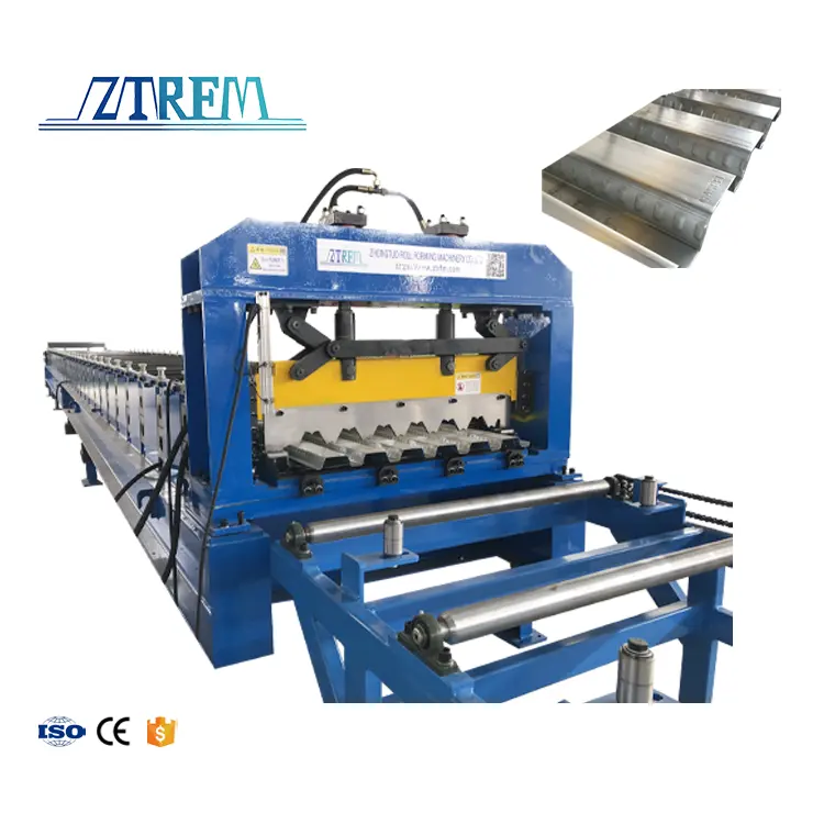 Ztrfm Mexico hoàn toàn tự động thép decking tầng cuộn hình thành máy Dây chuyền sản xuất decking tầng máy