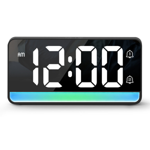 Thời gian LED hiển thị kỹ thuật số bảng đồng hồ báo thức im lặng làm việc Bộ nhớ ánh sáng ban ngày tiết kiệm thời gian Chức năng bàn đồng hồ với RGB môi trường xung quanh ánh sáng - Product Image 2