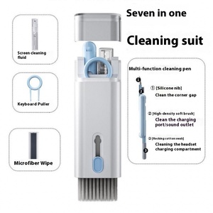 All-in-One Multi-Function Earphone Phone Keyboard Screen Cleaning <b>Brush</b> Set Key Dust Removal Tool Made Plastic - Product Image 3