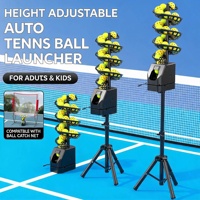 Machine à balles de tennis et pickleball télécommandée universelle avec filet de récupération intégré pour l'entraînement en solo