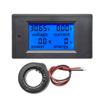PZEM-061 Medidor de Energía Eléctrica Digital LCD Monofásico 4 en 1, Panel de Medición de Vatios, Voltímetro, Medidor de kWh para el Hogar con CT