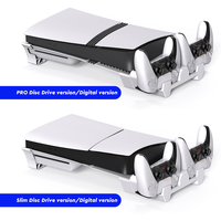 Nouveau support de ventilateur de refroidissement horizontal multifonctionnel avec double station de charge pour PS5 Pro Slim Edition Disque et Numérique