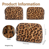 Sac à cosmétiques vintage léopard RTS, trousse de maquillage imperméable grande capacité, pochette de voyage portable tendance pour femmes, usage quotidien