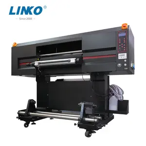 LINKO şerit etiket yazıcı makinesi renkli 60mm UV DTF rulo kristal etiket ile rulo baskı koşulu yeni