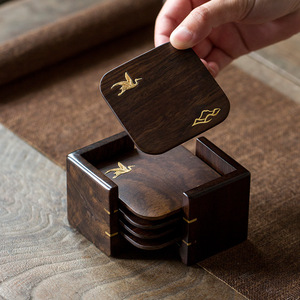 Chinese Style Wood Coaster <b>Set</b> <b>Square</b> Solid Wood Heat Insulating Tea Mat For Kung Fu Tea Ceremony Accessory - Product Image 1