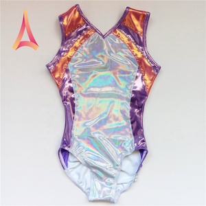 Leotardos de gimnasia para niñas, <span class=keywords><strong>ropa</strong></span> de gimnasia con logotipo bordado personalizado, verde azulado - Product Image 6