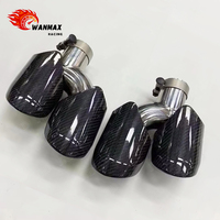 Embouts d'échappement en fibre de carbone pour Porsche Macan 2014+, kit de mise à niveau avec embouts de silencieux quadruples en Y noir brillant