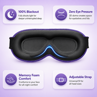 Masque de sommeil 3D personnalisé avec logo, bloquant la lumière à 100 %, pour dormir sur le côté