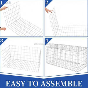 Panier <span class=keywords><strong>gabion</strong></span> pour plantes, soudé, <span class=keywords><strong>à</strong></span> trous carrés, en <span class=keywords><strong>acier</strong></span> <span class=keywords><strong>galvanisé</strong></span> antirouille, résistant aux intempéries, haute capacité de charge, clôture argentée - Product Image 4