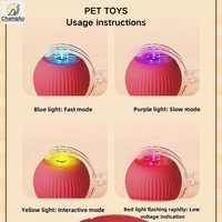 Balle interactive intelligente pour animaux de compagnie, roulement à 360 degrés, silicone, rechargeable par USB, jeu d'intérieur