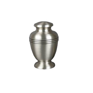 Urnas de cremación de metal de diseño simplista, urnas para cenizas conmemorativas funerarias de tres bandas estrechas a precio mayorista - Product Image 1