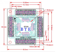 Banco de prueba de accesorio de adaptación de quemador IC LQFP100 banco de prueba asiento de quemador de IC banco de envejecimiento TQFP100 programador