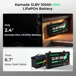 슬림 리튬 철 배터리 12V 100Ah/200Ah/300Ah | 캠핑 자동차 태양열 및 해양 사용을 위한 딥 사이클 <span class=keywords><strong>LiFePO4</strong></span> 배터리 팩 - Product Image 5