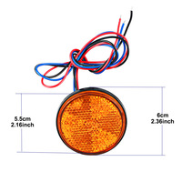 Feu arrière rond blanc, rouge, jaune, de freinage, de stop et de positionnement pour moto, scooter, lampe réflecteur LED