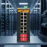 4 SFP + 12 RJ45 L2 Managed Gigabit Switch SNMP QoS Dual Power 32Gbps Bandwidth Crane Steel Mill Industrial SH-GM04012-P