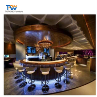 Comptoir de bar de restaurant rond moderne de luxe avec des designs personnalisables, matériau en surface solide coréen pour bar à domicile et utilisation hôtelière