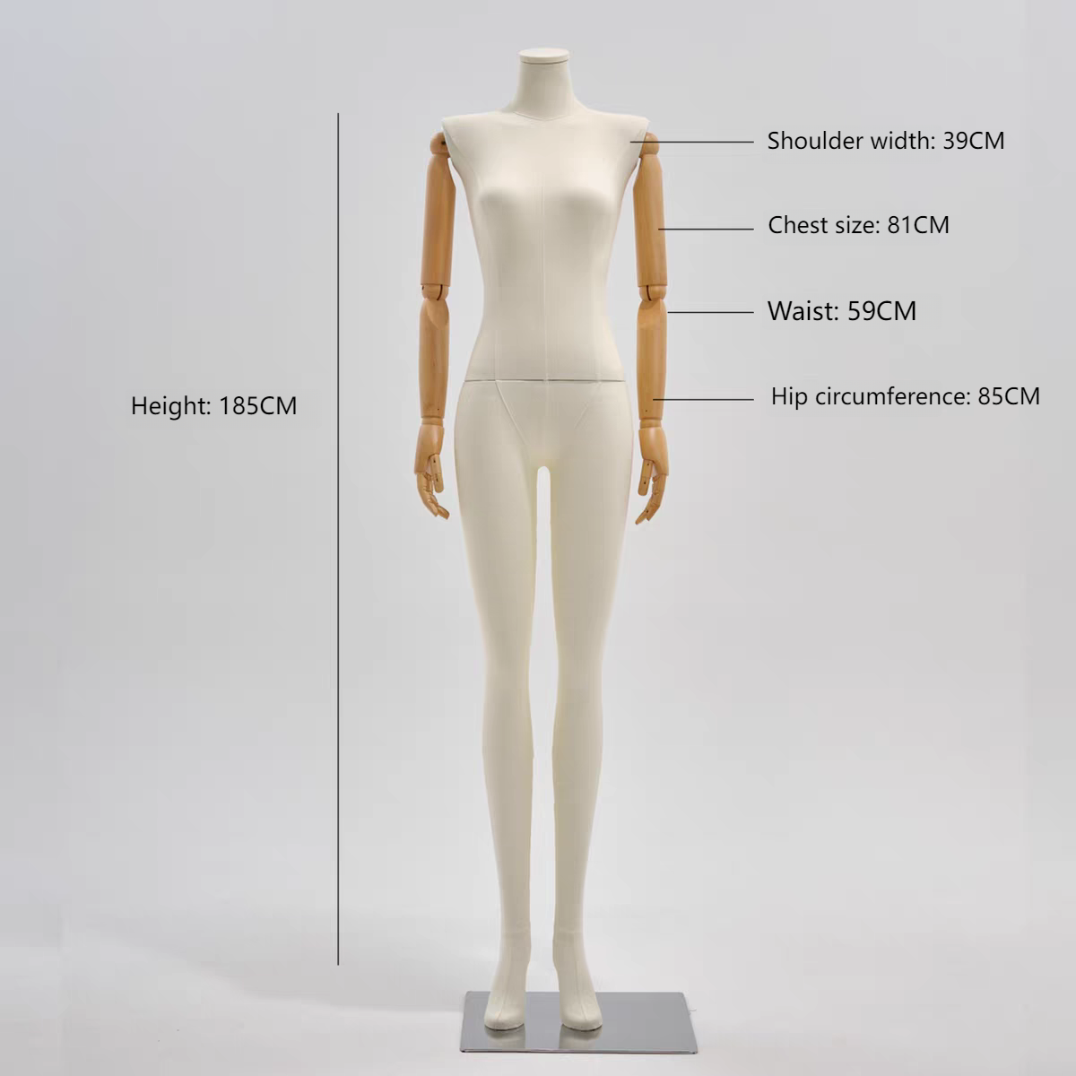 White body, flat cover, wooden hand, silver square foot base