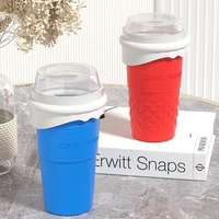 Gobelet magique en silicone pour slush, surgelé rapidement, 500 ml, gobelet à smoothies à presser avec couvercle