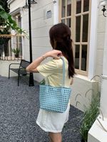 Sac fourre-tout tressé haut de gamme 2026 pour les vacances, sac à main tendance pour femme, sac à bandoulière deux-en-un pour maman