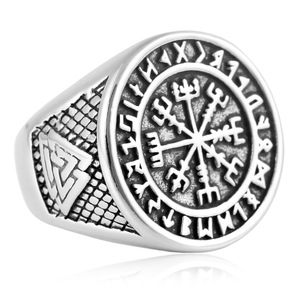 yunnique Nordic Viking Stainless Steel <b>Ring</b> Men's Geometric Cross Design Gift Jewelry <b>Titanium</b> Steel Cast <b>Ring</b> - Product Image 3