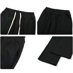 Unisex Casual Heavyweight Cotton Eco-Friendly Breathable <b>Drawstring</b> Closure Mid Waist Sweatpants Sports <b>Trousers</b> Basic Solid - Product Image 3