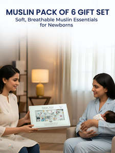 Set de Regalo para Bebé Polka Tots Mulmul, Combo de Artículos Esenciales de Muselina de Algodón Suave para Recién Nacidos con Babero, Manoplas, Gorro, Envoltura y Juguete - Product Image 6