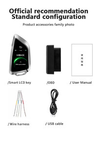 Khóa điều khiển từ xa thông minh CARQSENG màn hình LCD một chiều, bảo mật công nghệ cao, khởi động từ xa, điều khiển đánh lửa, mở cửa không cần chìa khóa cho xe cộ - Product Image 5