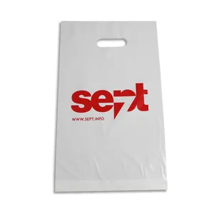 wholesale hdpe ldpe die cut plastic bag biodegradable custom printed logo d cut shopping bag