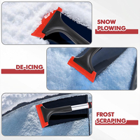 Pelle à neige durable pour voiture avec poignée ergonomique en mousse, grattoir à glace à manche droit en acier inoxydable, outil de nettoyage de vitres automobiles pour l'hiver