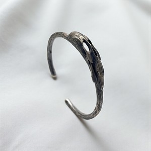 Warped Skull Cuff Bracelet <b>Mens</b> Edgy Jewelry Handmade Sterling Silver <b>Bangle</b> Vintage Adjustable Black Rhodium Plated Certified - Product Image 3