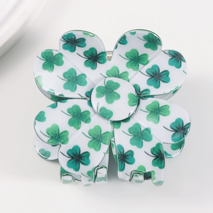กิ๊บติดผมรูปใบโคลเวอร์ลายสก็อตสำหรับผู้หญิง วัสดุ PVC สำหรับวันเซนต์แพทริก - Product Image 6