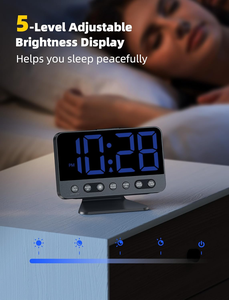 Relojes Despertadores Digitales para Dormitorios: Números Grandes y Nítidos, <span class=keywords><strong>5</strong></span> Niveles de Brillo Ajustables - Fáciles de Leer <span class=keywords><strong>a</strong></span> lo Largo de la Habitación - <span class=keywords><strong>5</strong></span> Sonidos de Alarma - Product Image 4