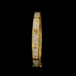 High Quality Luxury <b>Gold</b> Diamond <b>Bangles</b> <b>Set</b> for Bridal Wear Anniversary Party Evening Use Certified Competitive Price - Product Image 2