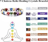 Bracelet en Pierres Volcaniques Originales de Haute Qualité 7 Chakras Équilibre Énergétique, Bracelets Chakra pour Femmes