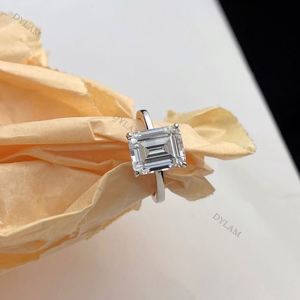 Dylam Luxury Best Quality S925 Silver Rings Band 8a Zircon Rectangle Ring Jewelry Size 6 to <b>9</b> Wedding Rings for Women - Product Image 5