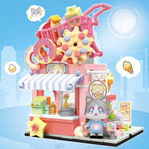 617007<span class=keywords><strong>ร้าน</strong></span><span class=keywords><strong>ขาย</strong></span>ขนมขบเคี้ยวฉากในเมืองถนนที่สร้างสรรค์น่ารักตั้งโต๊ะตกแต่งบล็อกโมเดลเด็กตัวต่อชุดของเล่นพลาสติก - Product Image 3