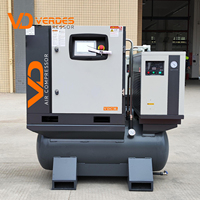 Compresseur d'air électrique 4-en-1 VERDES, compresseur à vis industriel 8 bars, système de compresseur d'air à vis rotatif, compresseur de gaz