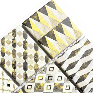 <span class=keywords><strong>Piastrelle</strong></span> in Mosaico Ceramico 3D Nero e Oro Effetto Marmo, 305x305mm, per Cucina e <span class=keywords><strong>Bagno</strong></span>, Decorazione d'Interni - Product Image 6