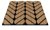 Panneau acoustique moderne en forme d'oreille de céréale, absorbant le son, en PET, MDF et placage de bois, pour décoration intérieure