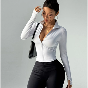 Women's Long Sleeve Zipper Sports Top Bare Sensation <b>Fitness</b> Training Jacket for Autumn Breathable <b>Yoga</b> Sports <b>Wear</b> - Product Image 2