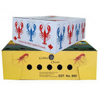 Grande boîte à poisson en carton ondulé robuste personnalisée boîte de papier agricole boîte d'expédition étanche à la cire pour fruits de mer