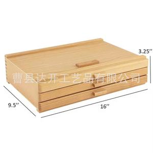 Wooden <b>Drawer</b> <b>Storage</b> <b>Box</b> Multi Layer Stationery Organizer For Art Supplies Sketching Tools Office Desk Use - Product Image 3