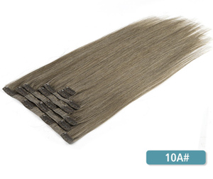 double layer pu clip in remy virgin human hair extensions straight seamless 7pcs 16 clips 100g per pack multiple colors to pick. - Product Image 6