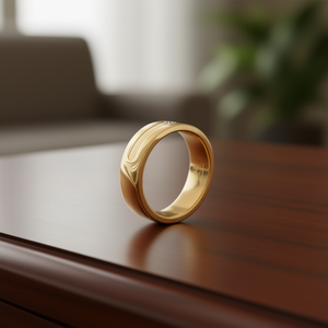 Anillo de Boda de Oro de 10K para Hombre Shraman Diamond con Moissanita de 0.53ct, Corte Princesa, Engaste Invisible y Diseño de Racimo - Product Image 2