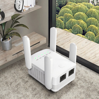 Répéteur WiFi double bande 5G 2,4 GHz/5,8 GHz 300 Mbps en promotion avec couverture de 500-1000 m² et 4 antennes externes, compatible GSM/GPRS/IP/POE