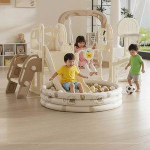 Baby Toys Multiple Ways Play Play House Playroom Children's Playground Indoor Equipment Plastic Set <strong>Swing</strong> and <strong>Slides</strong> for Kids - Product Image 1
